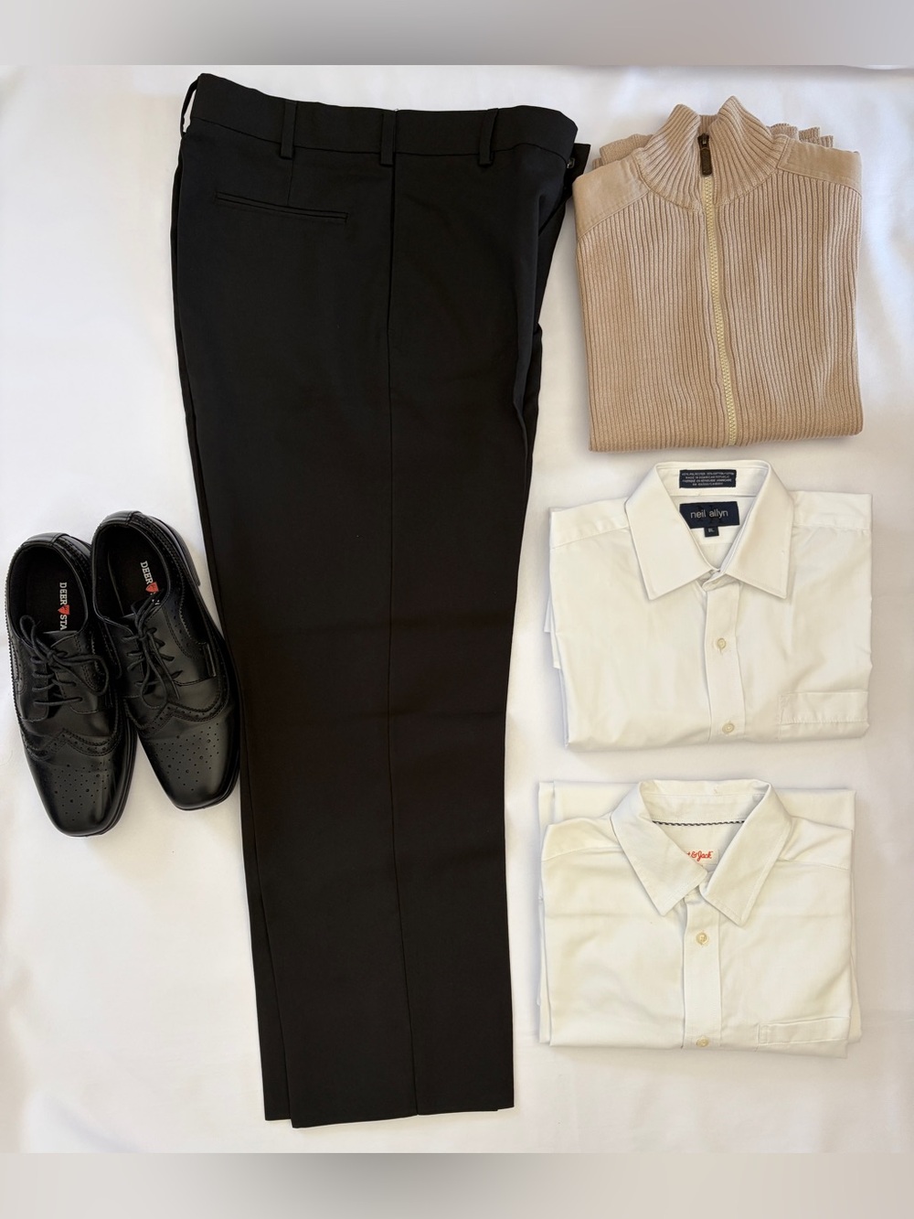 Friar Tux Big Boys Youth Size L Set Uniforms Shirts Pants Dress Shoe 7 Big Kid